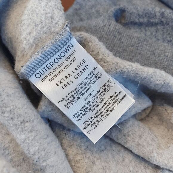 Outerknown Crewneck Pocket Sweatshirt Organic Cotton Blue Men's Size XL - Picture 5 of 5